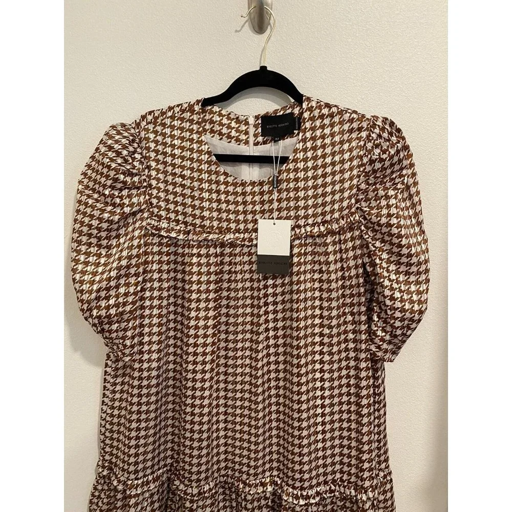 $338 Birgitte Herskind Sus Shift Dress  Pepita Houndstooth Print Size US 12 XL - Picture 5 of 7